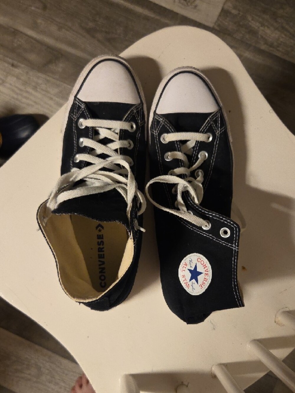 Converse Black High Top Sneakers with White Accents - Picture 4 of 4
